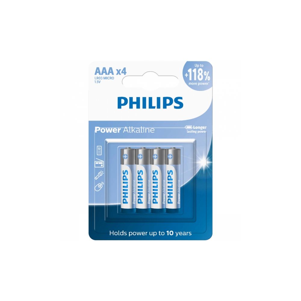 Pilha AAA Alcalina com 4 Unidades LR03P4B/97 - Philips