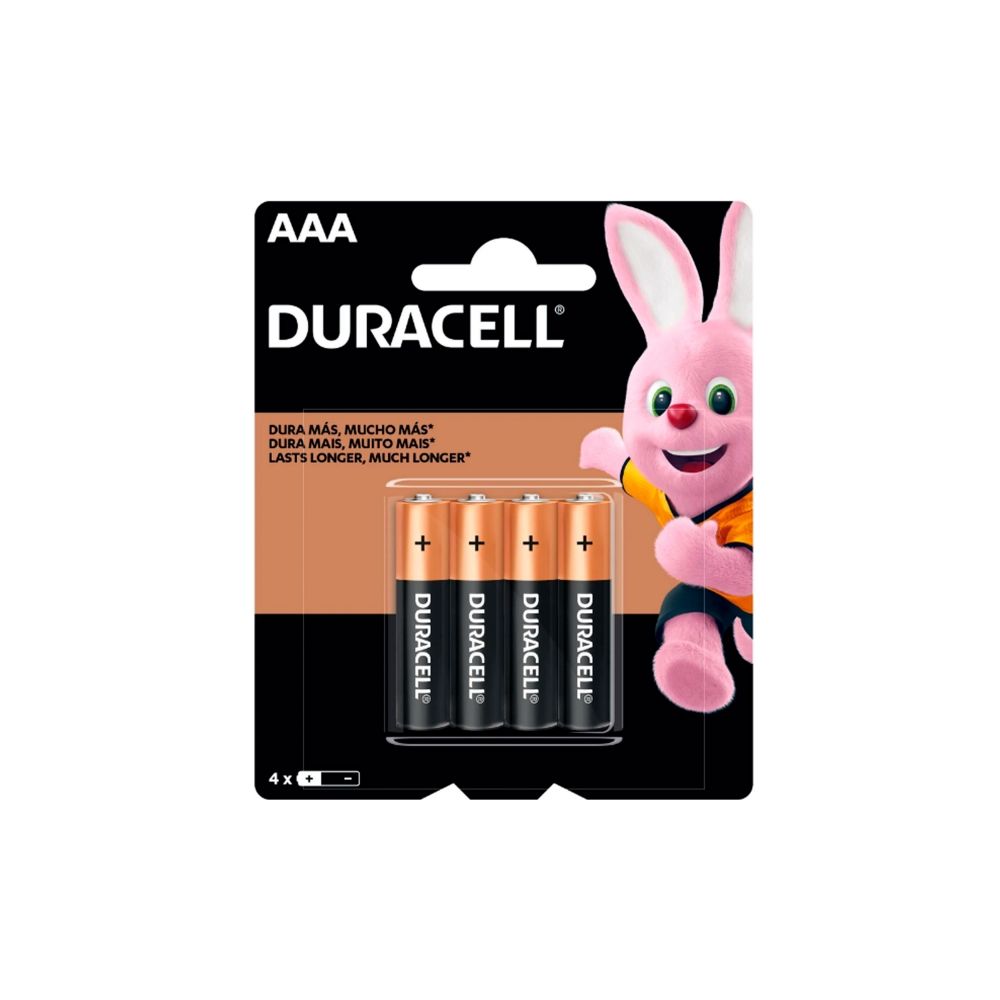 Pilha Alcalina Palito AAA Pack 4 Unidades - Duracell