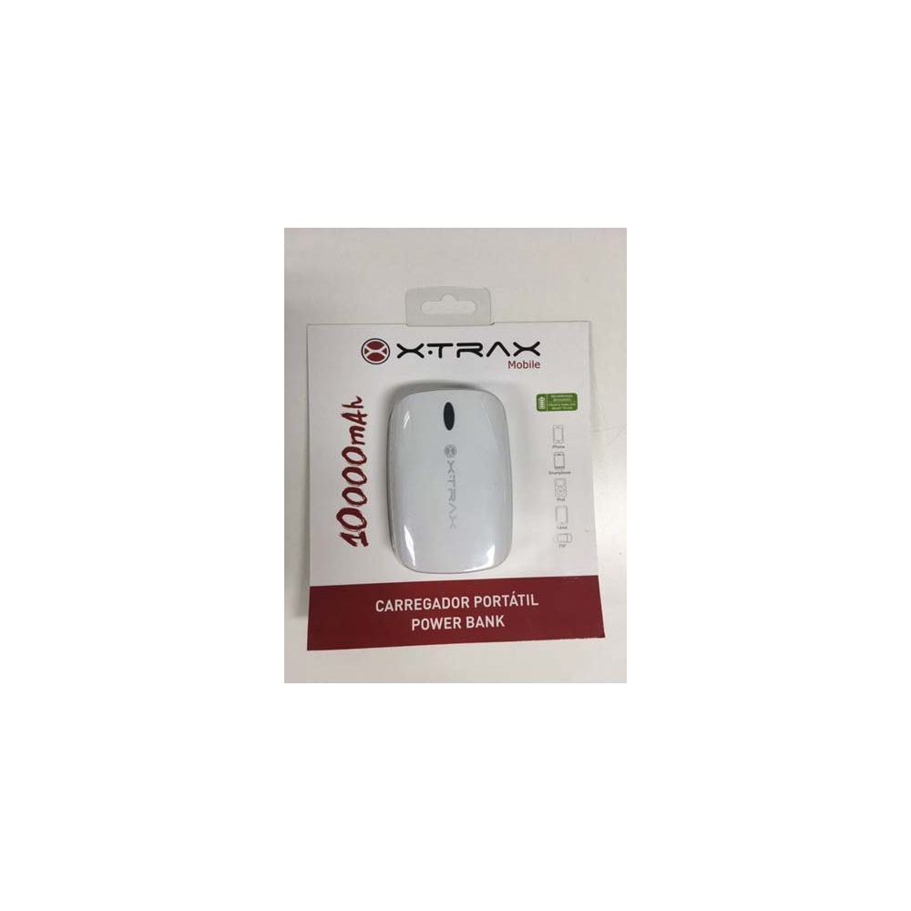 Carregador Portátil 10000mAh  Branco - Xtrax