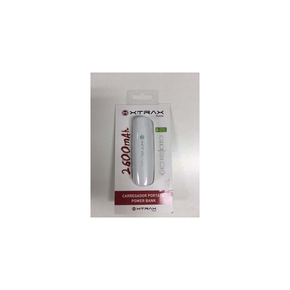 Carregador Portátil 2600mAh Branco - Xtrax