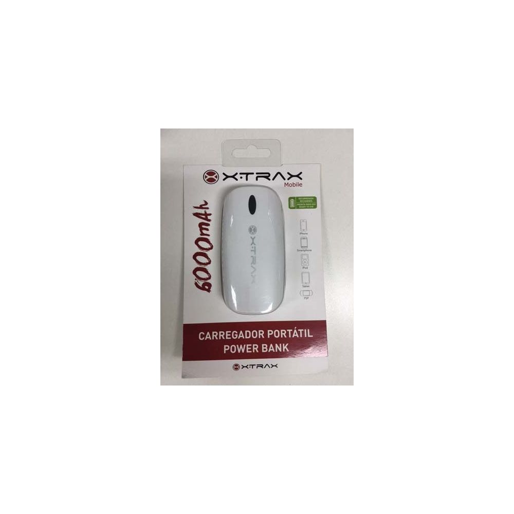 Carregador Portátil 6000mAh Branco - Xtrax