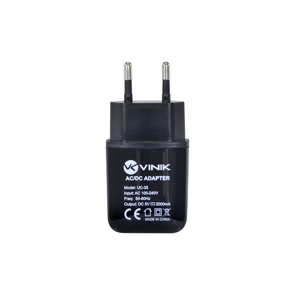 Carregador de Parede USB Bivolt, 2A, 5V, Preto - Vinik