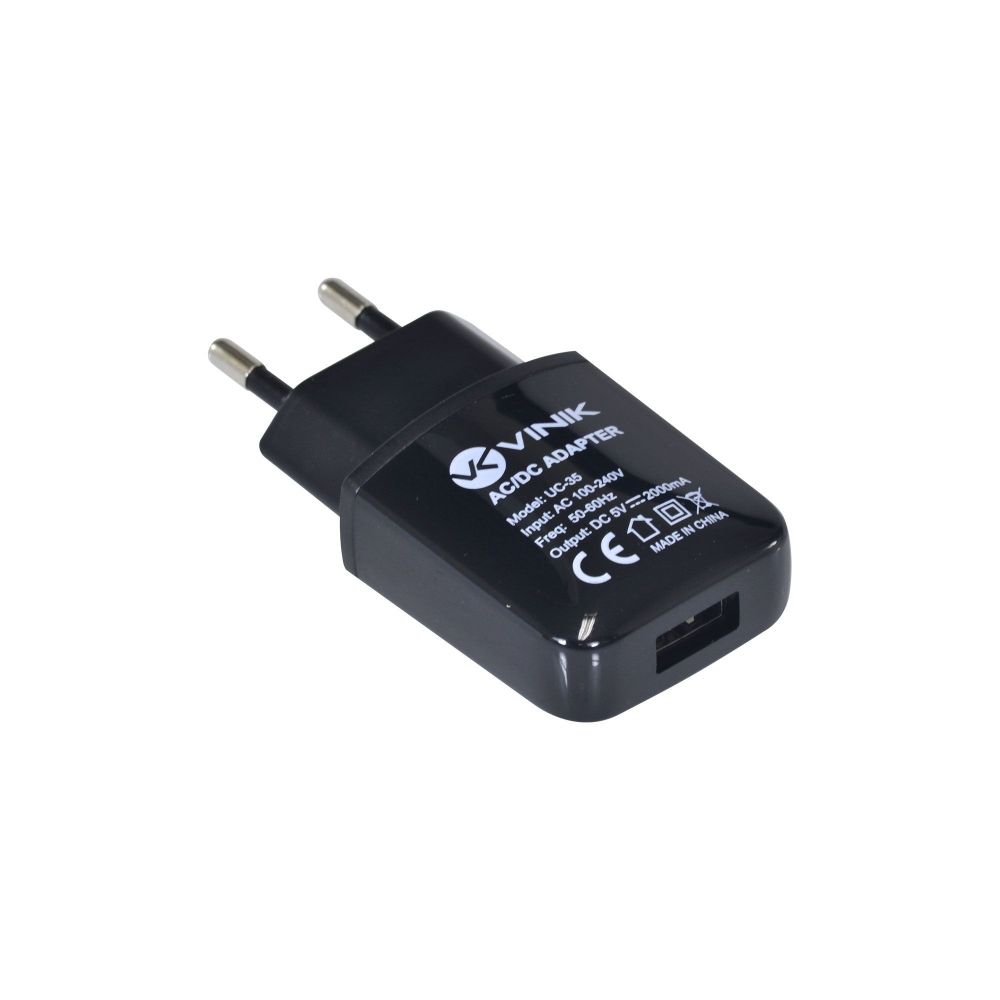 Carregador de Parede USB Bivolt, 2A, 5V, Preto - Vinik