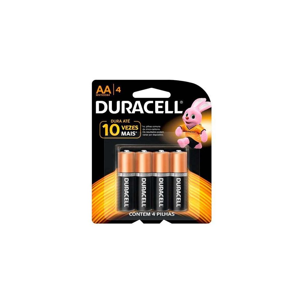 Pilha Alcalina AA Com 4 Unidades MN1500B4 - Duracell 