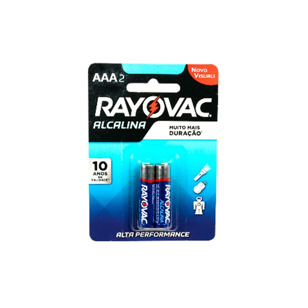 Pilha Alcalina Pack 2 AAA - Rayovac