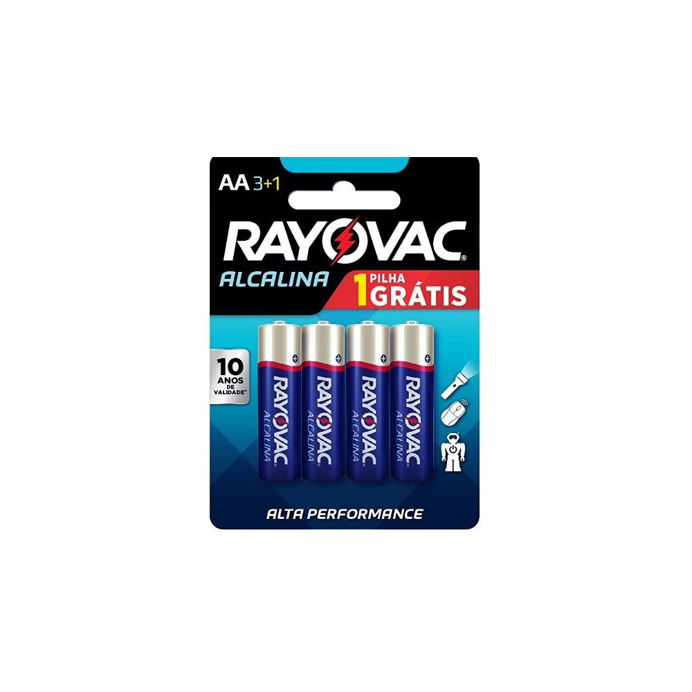 Pilha Alcalina Pack 4 AA - Rayovac