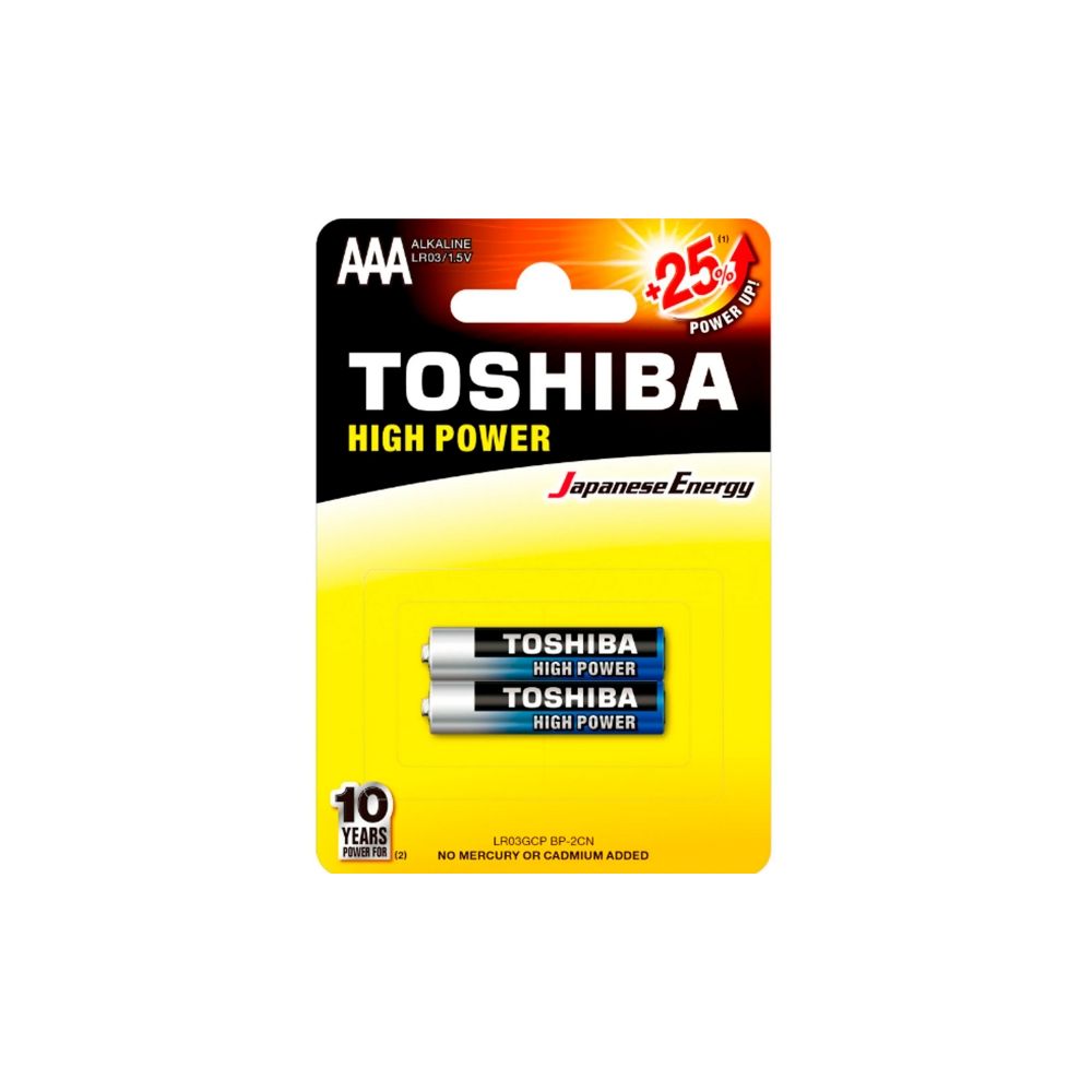 Pilha Alcalina AAA 1,5V LR03GCP 02 Unidades - Toshiba