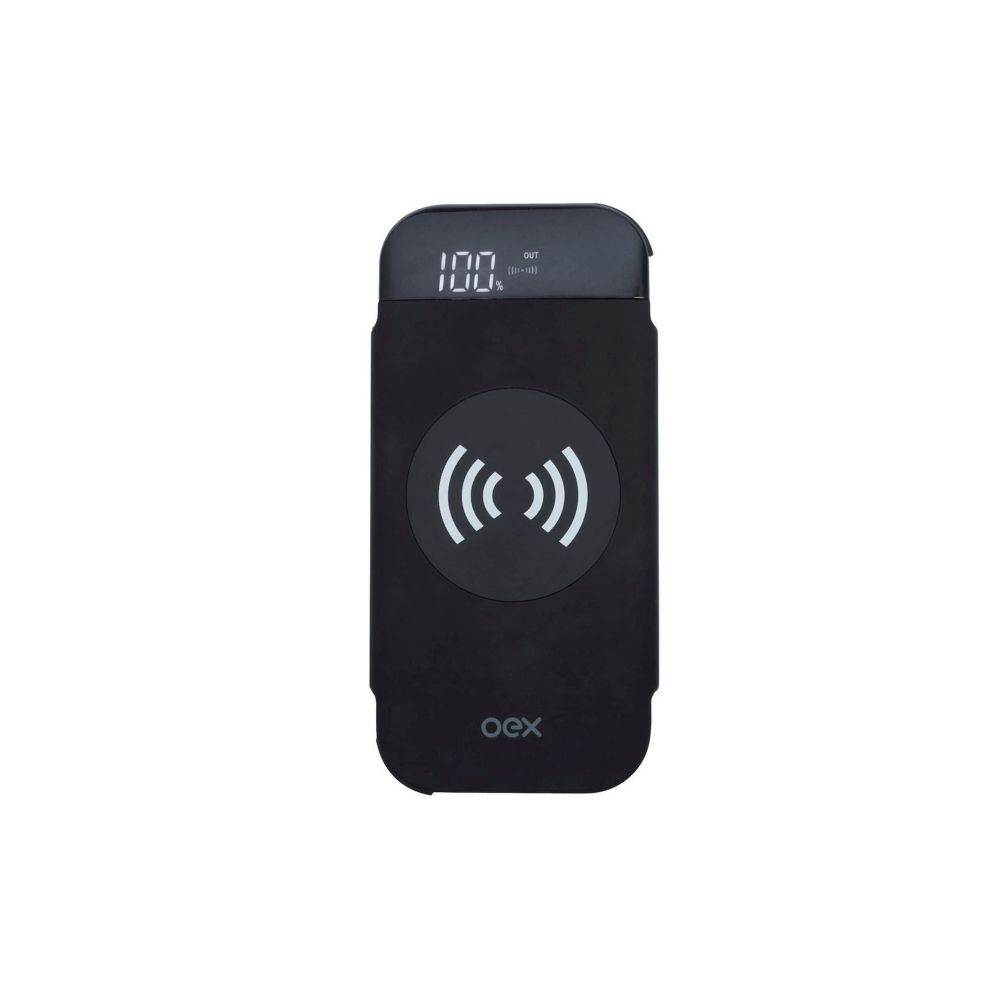 Carregador Portátil 10.000mAh Wireless Preto PB304 - Oex