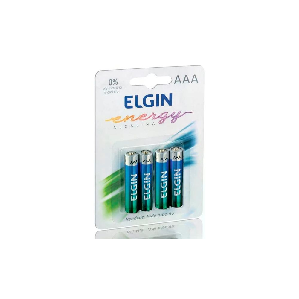 Kit Pilhas Alcalinas com 4X AAA Palito - Elgin