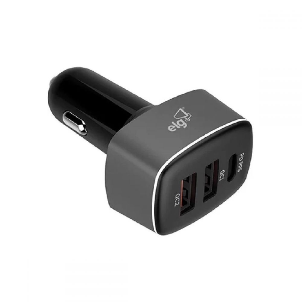 Carregador Veicular 3 Portas 3A Preto CC3SPPS - ELG