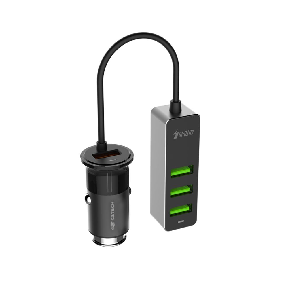 Carregador Veicular 4 USB Quick Charge 3.0 - C3Tech