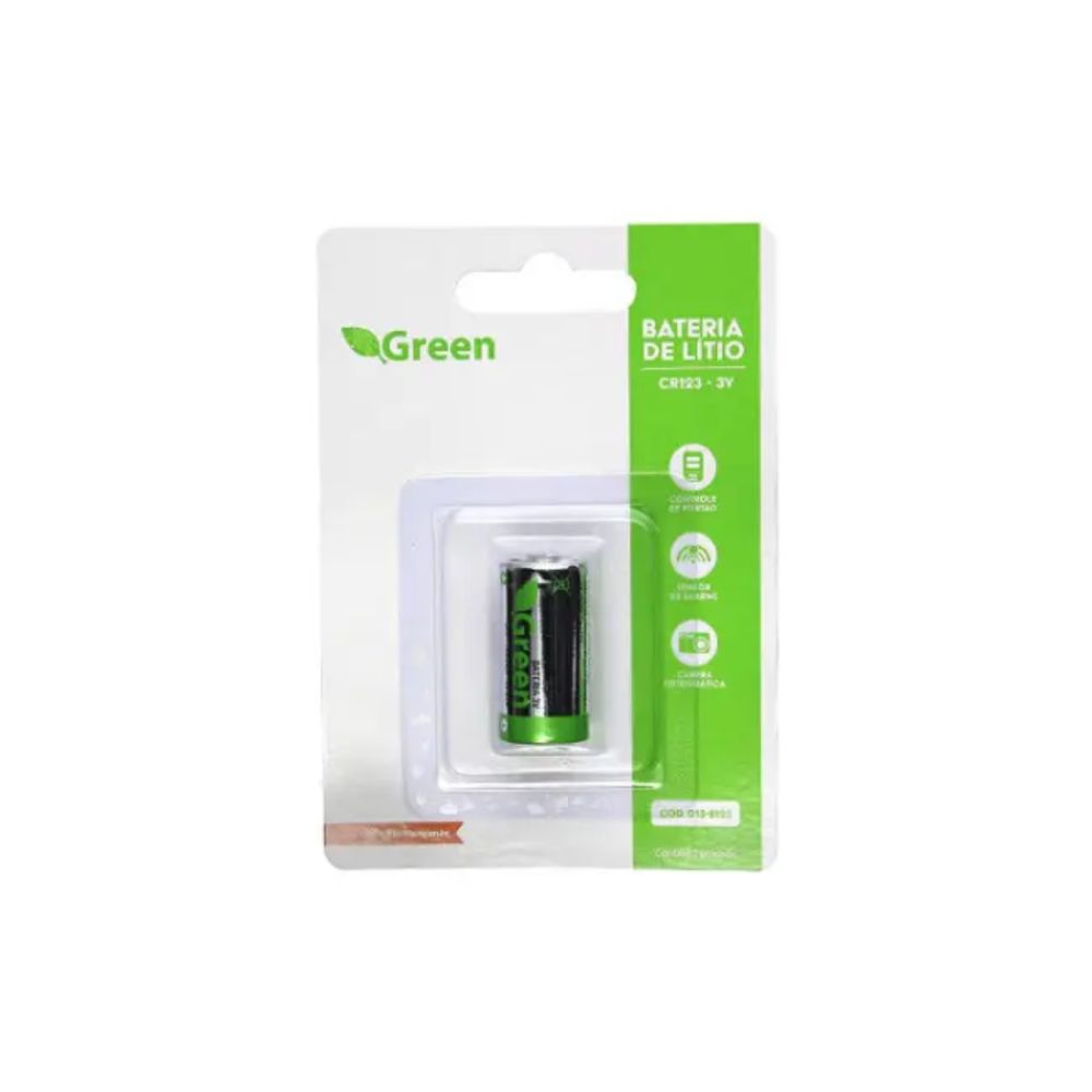 Bateria 3v Cr123 Lítio  - Green