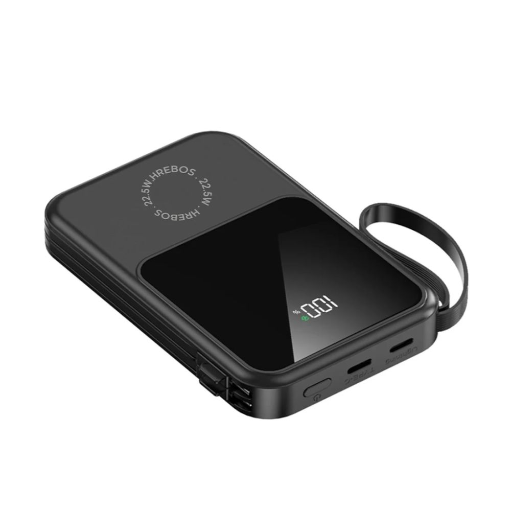 Carregador Portátil Pb-959 10.000mah 22.5w Preto - Hrebos