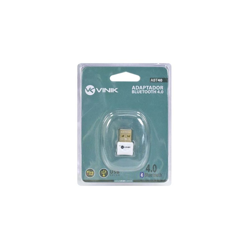 Adaptador Bluetooth 4.0 EDR ABT40 Branco - Vinik