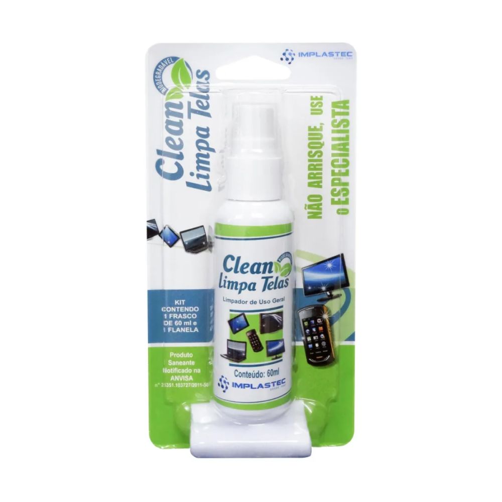 Kit Clean Limpa Telas C/Flanela 60ml – Implastec