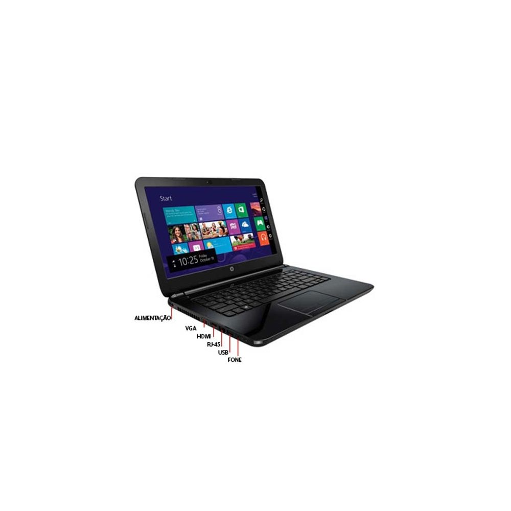 Notebook HP 14 Preto 4ª Geração IntelCore i3 4Gb HD500Gb 14