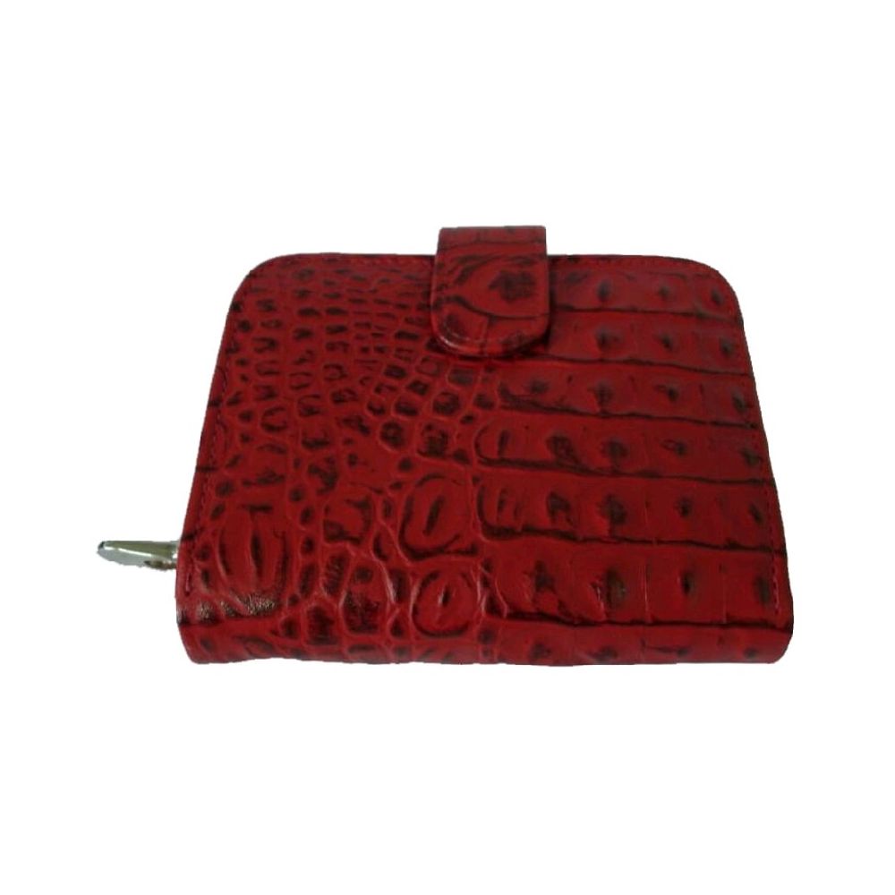 Carteira Feminina Couro Crocodilo Mod.446 Vermelha - Coramella