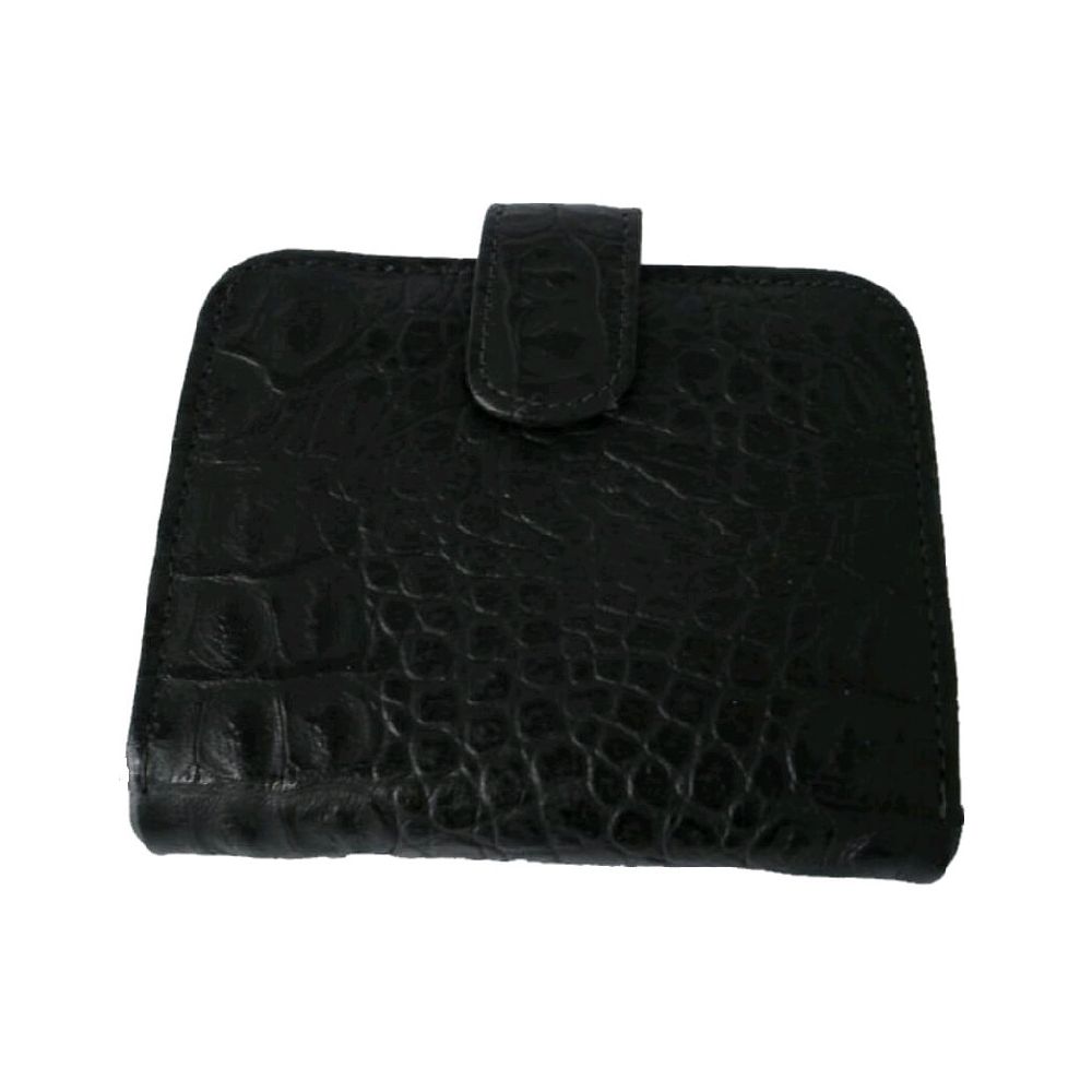 Carteira Feminina Couro Crocodilo Mod.446 Preta - Coramella