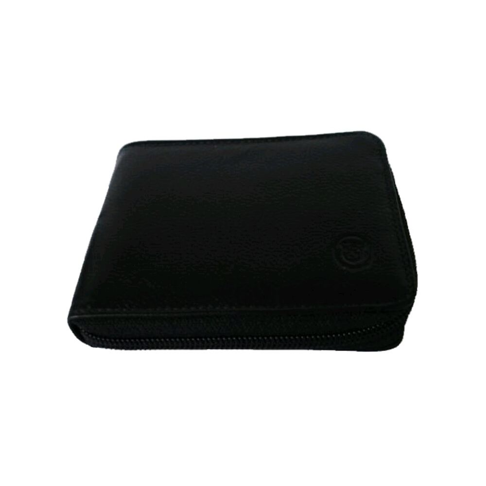 Carteira Masculina Couro Ziper Mod.472 Preta - Coramella