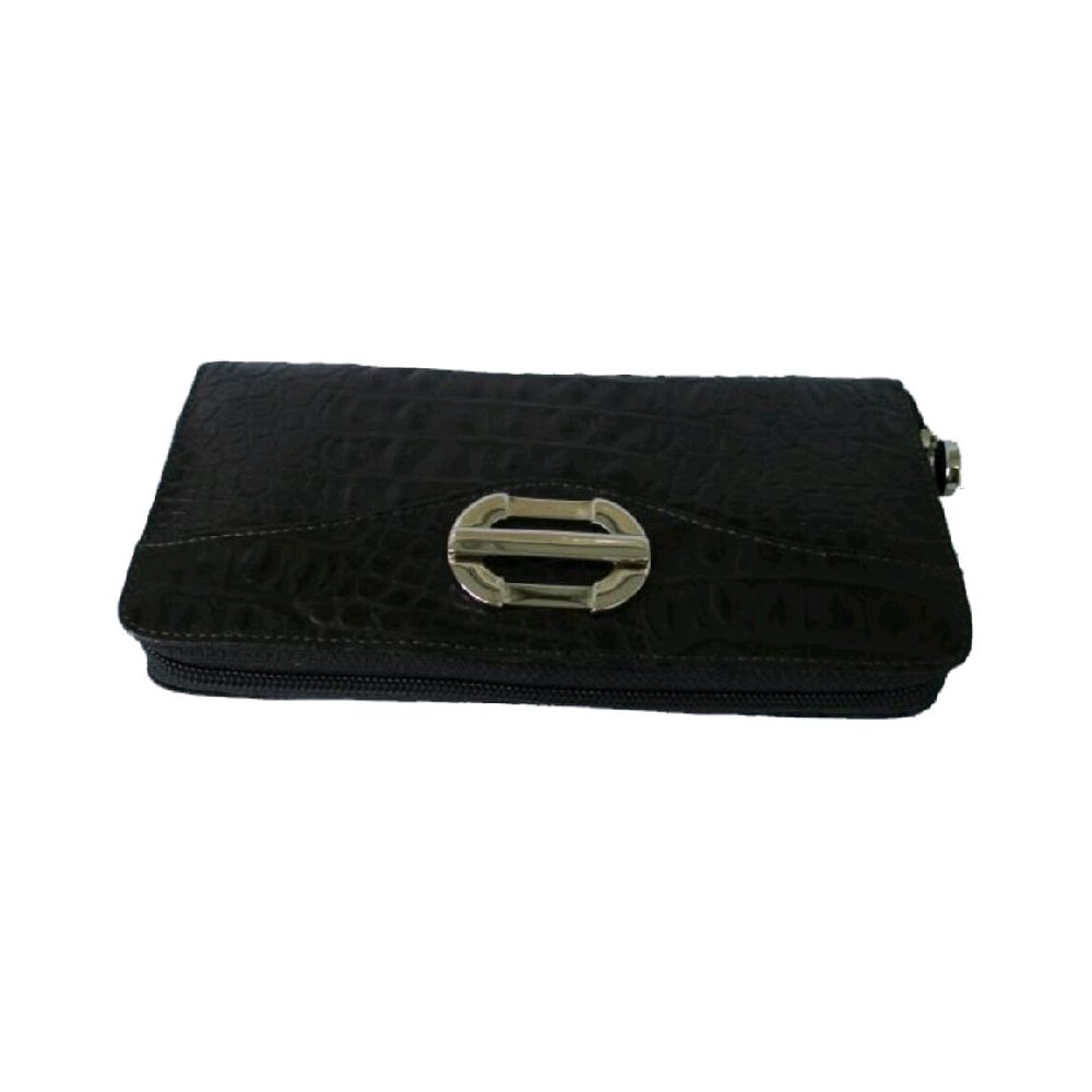 Carteira Feminina Couro Crocodilo Mod.478 Café - Coramella