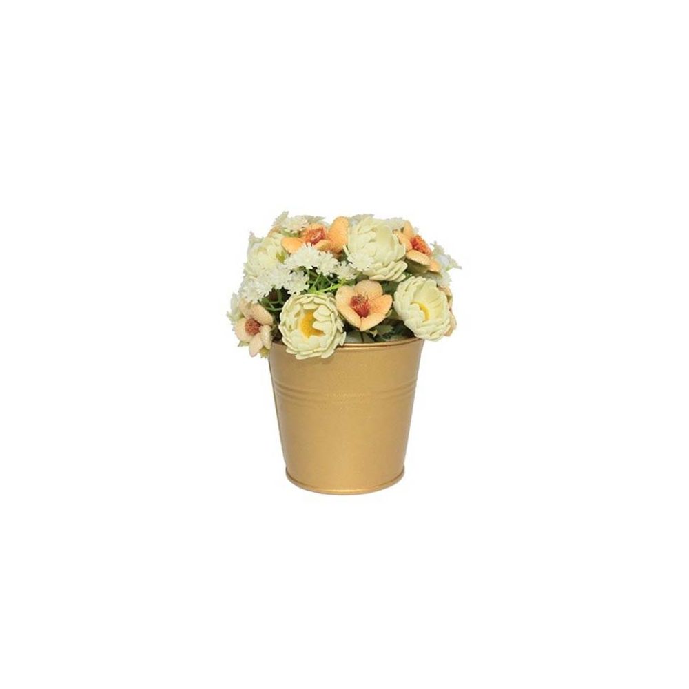 Balde Dourado Com Flores 14X11 - Zenir