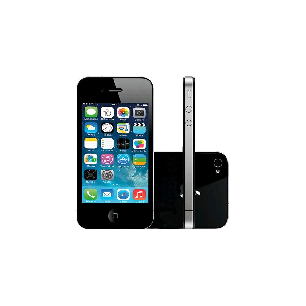iPhone 4S 8GB Preto Desbloqueado iOS 7 3G Wi-Fi Câmera de 8MP - Apple