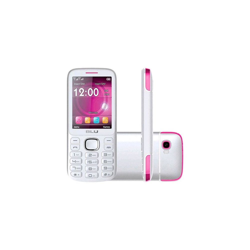 Celular Blu Jenny Desbloqueado T176T Branco-Rosa 32MB