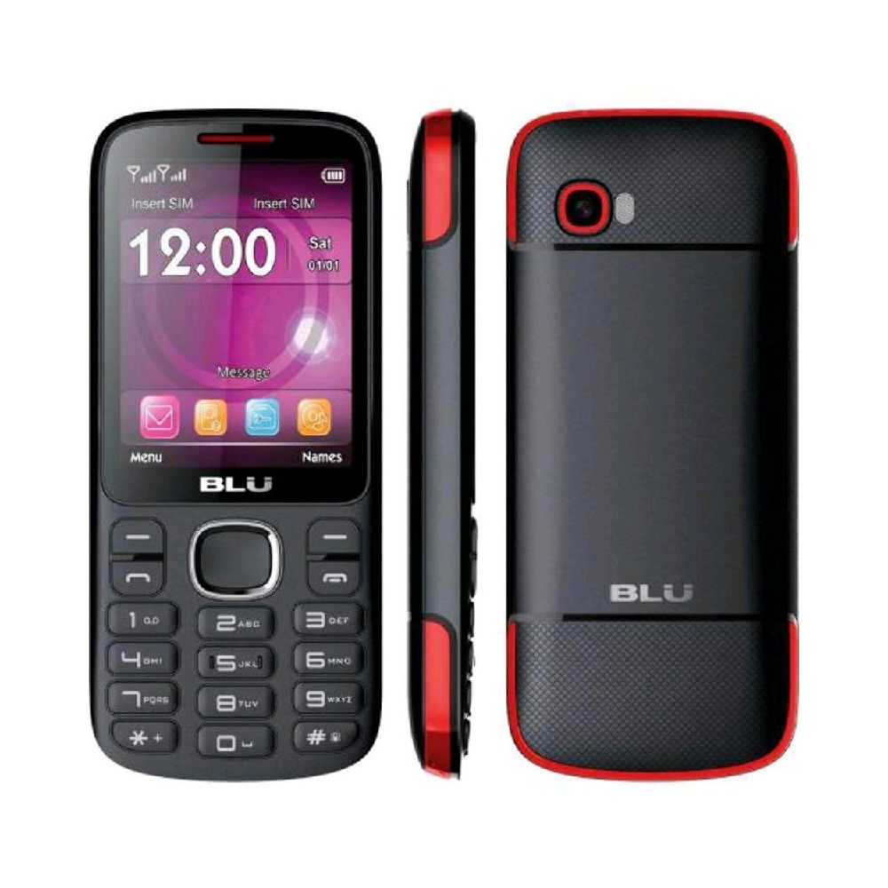 Celular Jenny TV Dual Sim Desbloqueado Preto/Vermelho-Blu