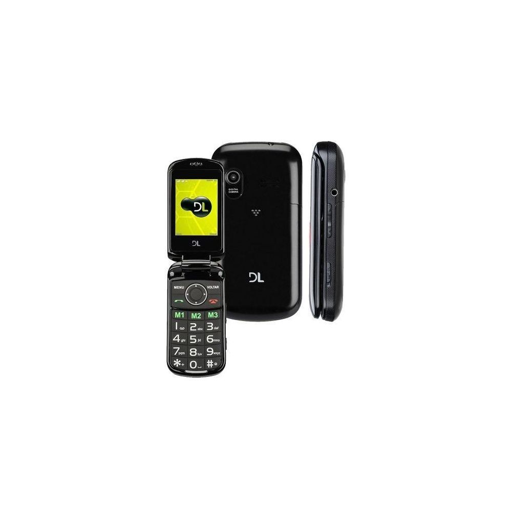 Celular Desbloqueado YC-130 Preto DualChip e função SOS-DL