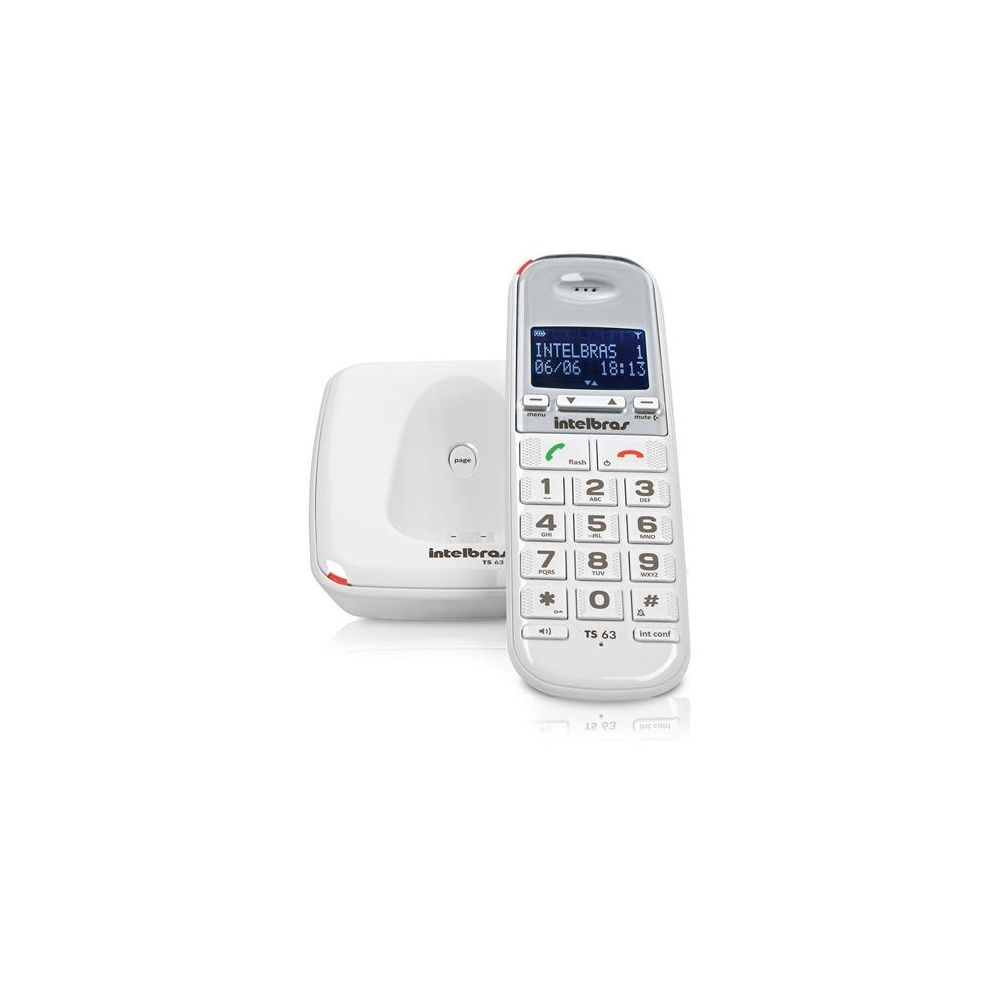 Telefone Sem Fio TS63V Digital Branco - Intelbras