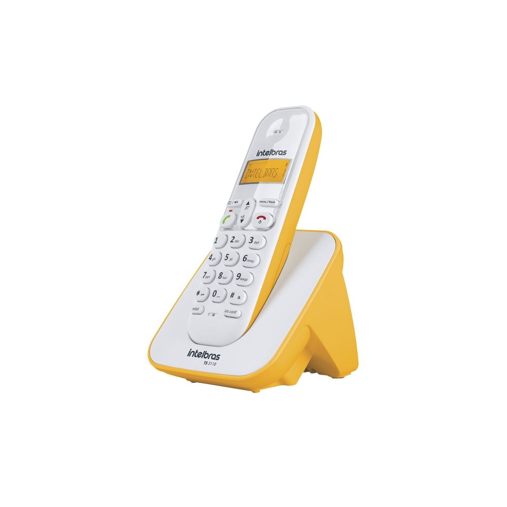 Telefone Sem Fio Amarelo TS3110 - Intelbras