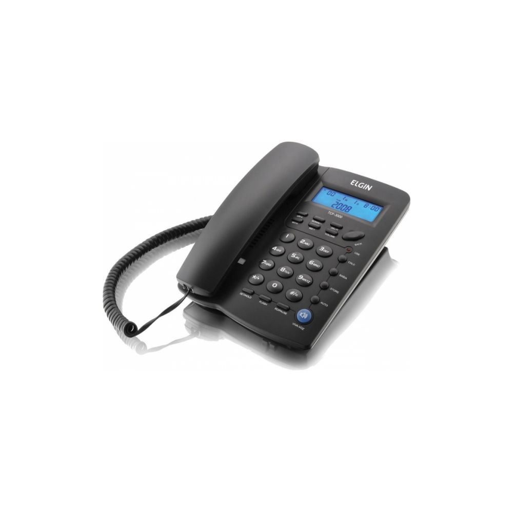 Telefone com Fio Preto ID de Chamada TCF-3000 - Elgin