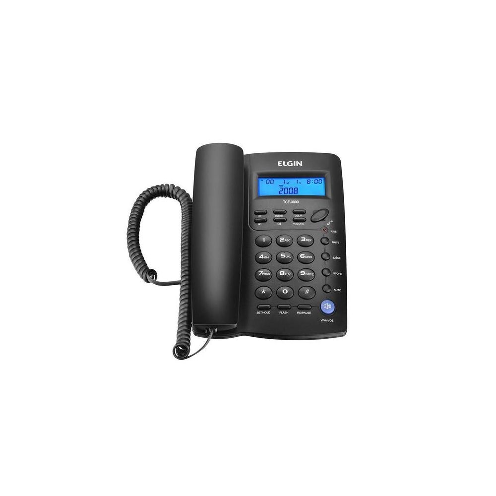 Telefone com Fio Preto ID de Chamada TCF-3000 - Elgin