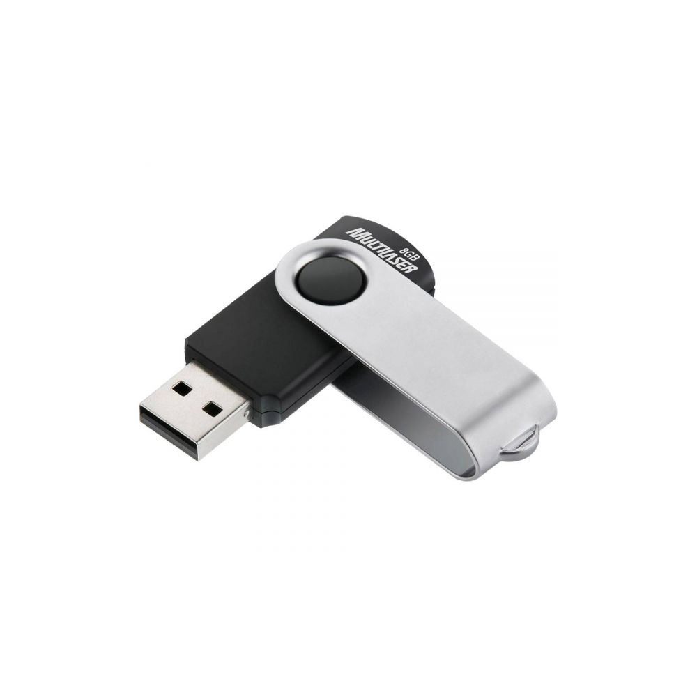 Pen Drive Twist 2 8GB Preto e Prata PD587 - Multilaser