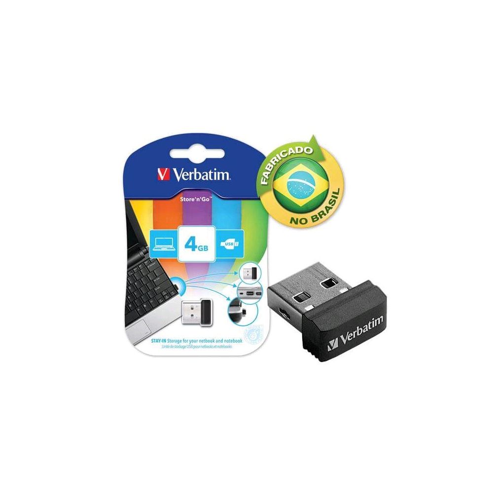 Pendrive Nano Verbatim 4GB USB Car Audio Drive 2.0 - Verbatim