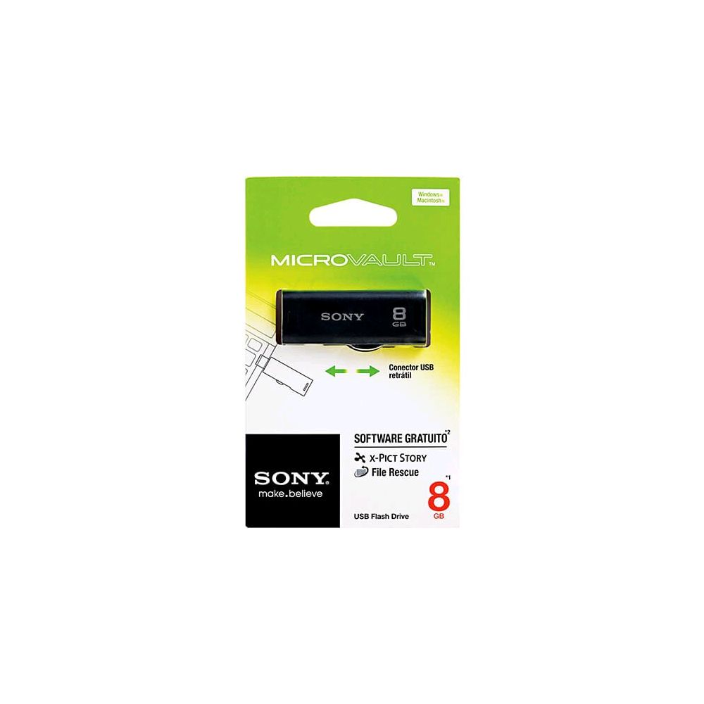 Pen Drive 8GB USM8GR/BM Preto - Sony 