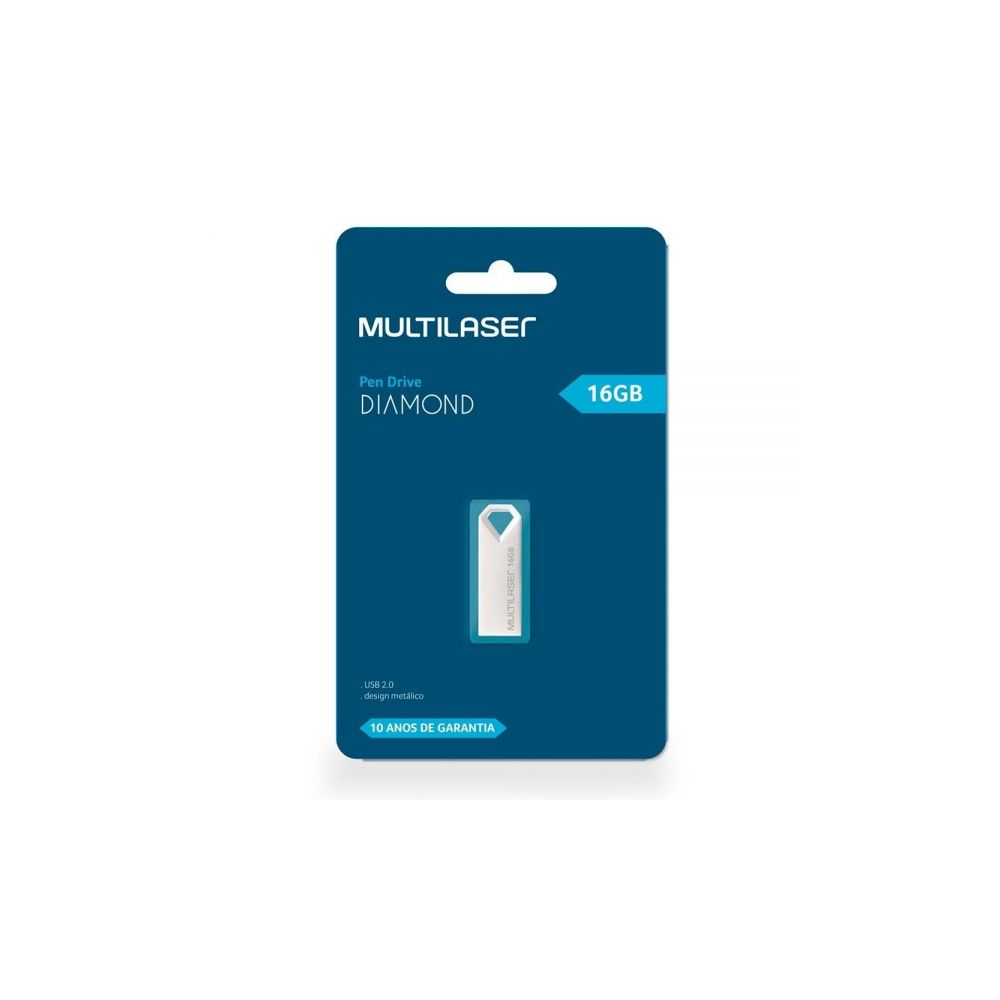 Pen Drive Diamond 16GB Metálico PD850 - Multilaser 