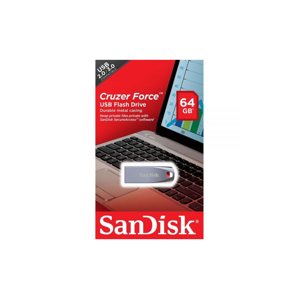 Pen Drive Cruzer Force 64GB USB 2.0 - SanDisk 