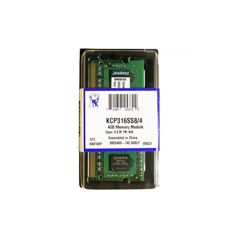 Memória para Notebook 4GB, DDR3, KCP316SS8/4 - Kinsgton  