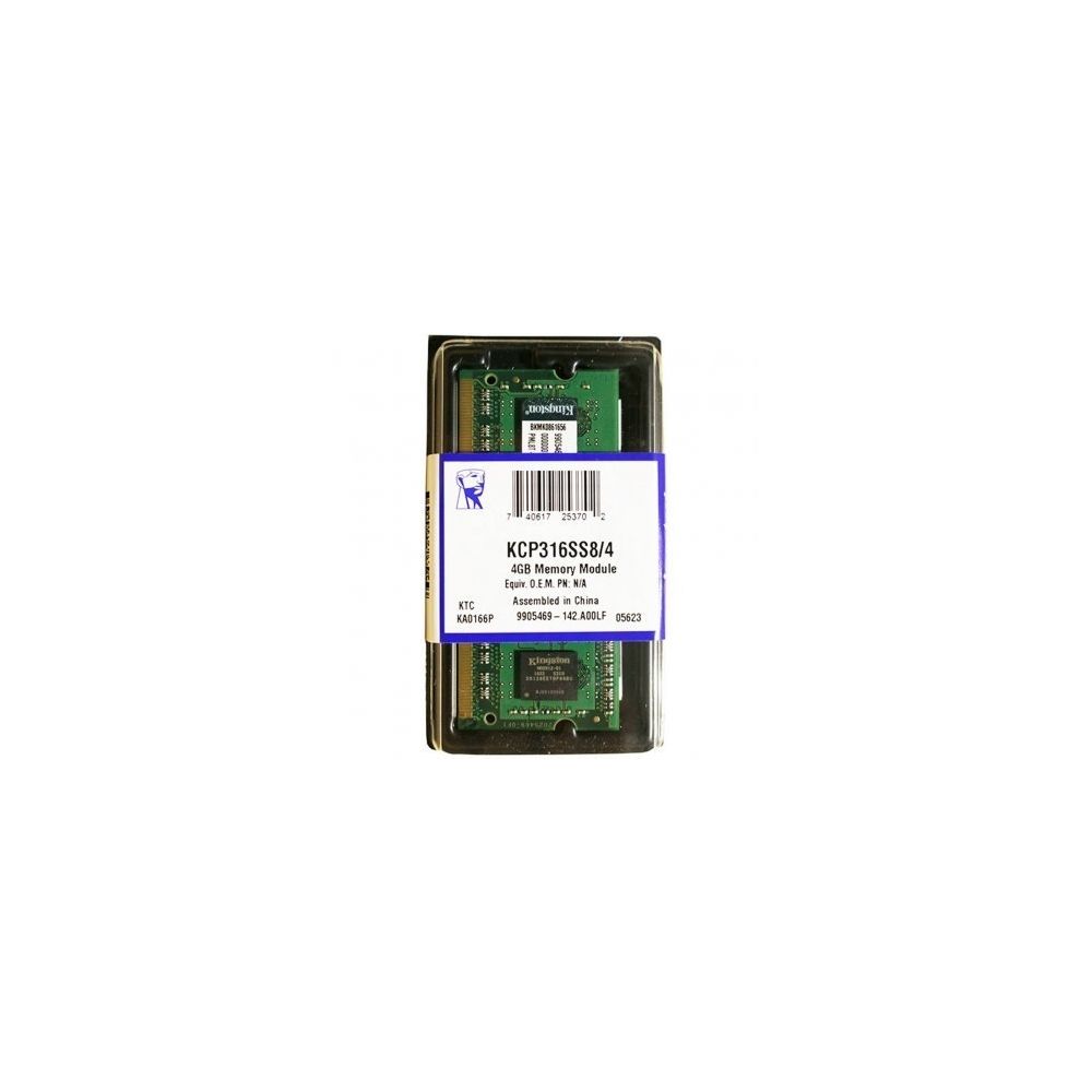 Memória para Notebook 4GB, DDR3, KCP313SS8/4 - Kinsgton