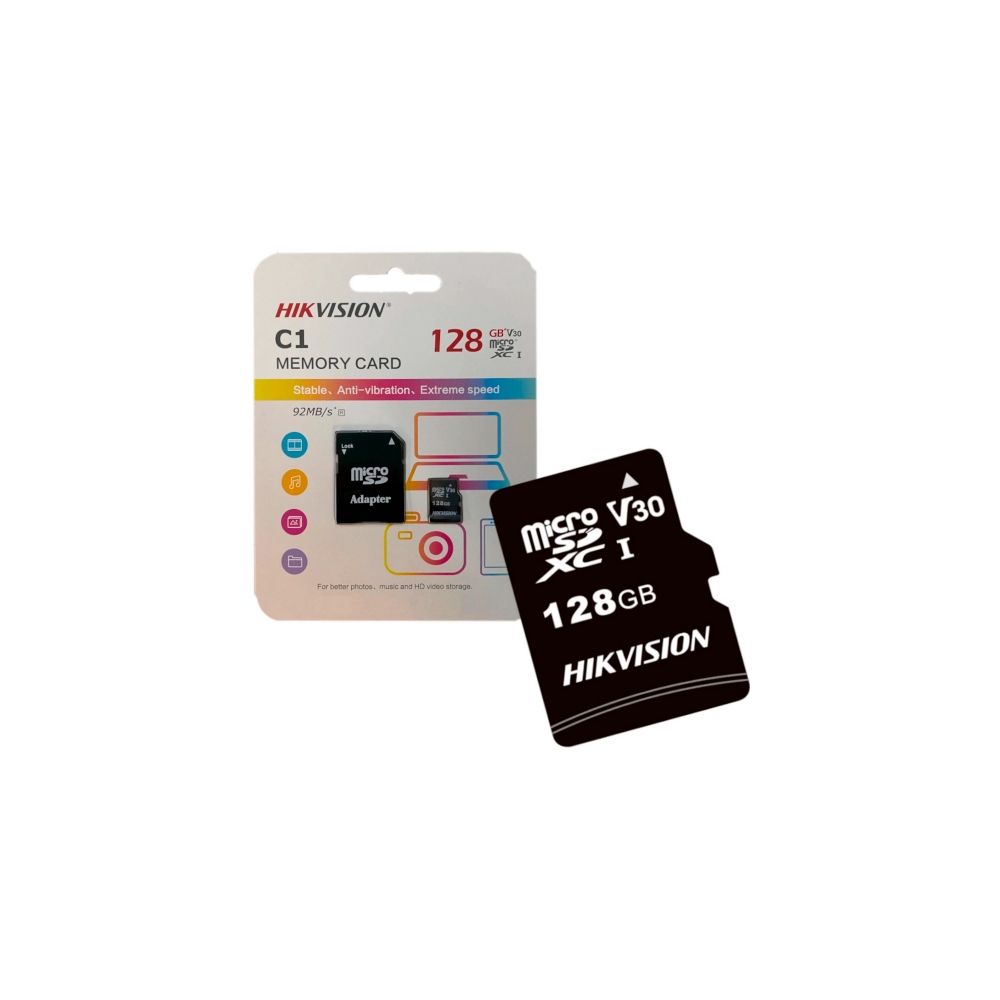 Cartão de Memória 128GB MicroSDHC c/ Adaptador - Hikvision