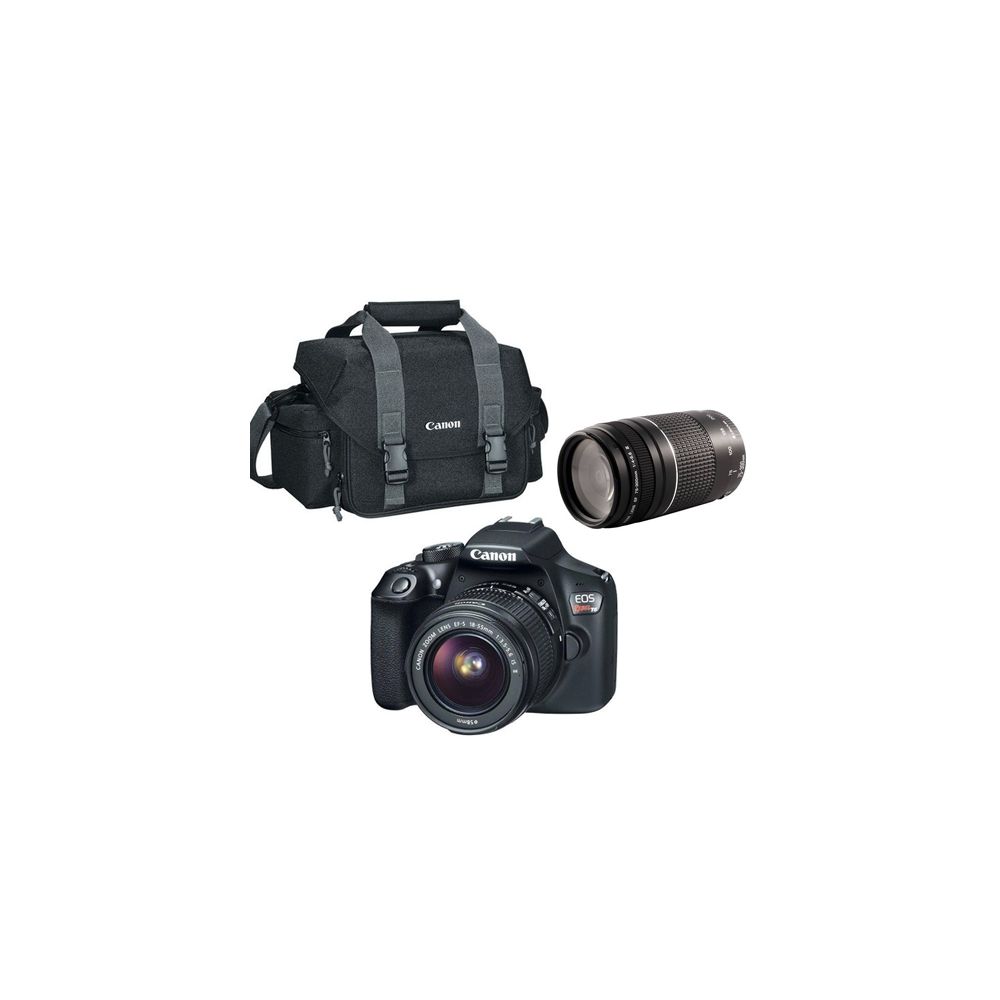 Câmera Digital + Lente 18-55mm + 75-300mm + Bolsa - Canon 