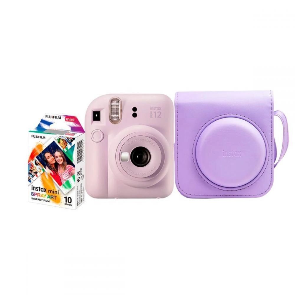 Kit Instax Mini 12 Bolsa Filme Spray Art Lilás - Fujifilm