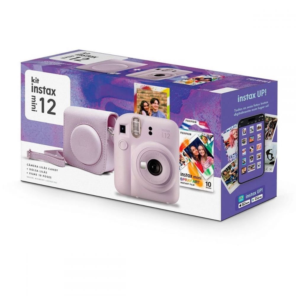 Kit Instax Mini 12 Bolsa Filme Spray Art Lilás - Fujifilm