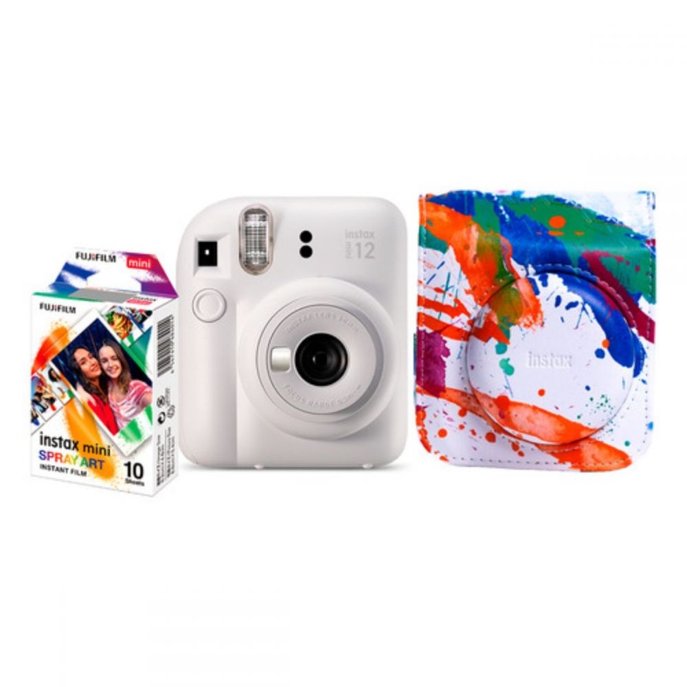 Kit Instax Mini 12 Bolsa Filme Spray Art Branco - Fujifilm