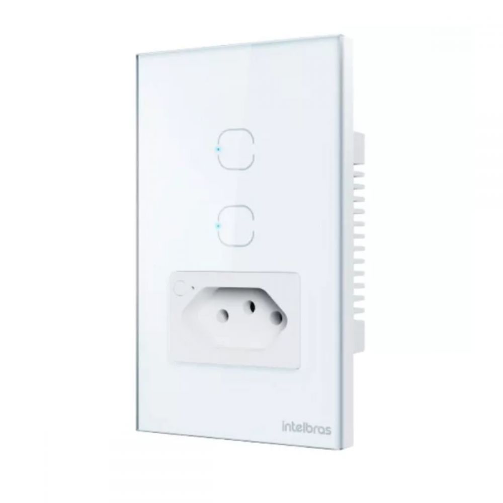 Tomada c/ Interruptor 2 Teclas ETS2002 BRANCA - Intelbras