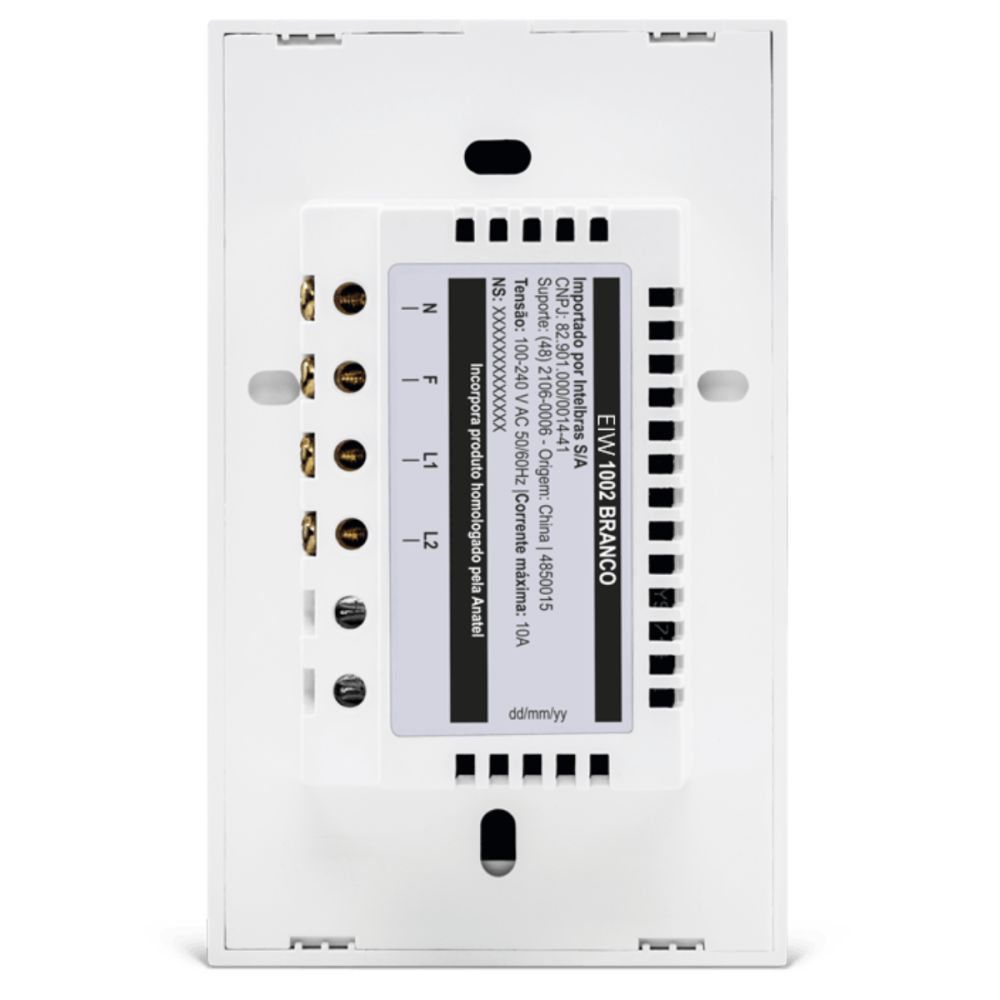 Interruptor Touch Inteligente 2 Teclas EIW1002 - Intelbras