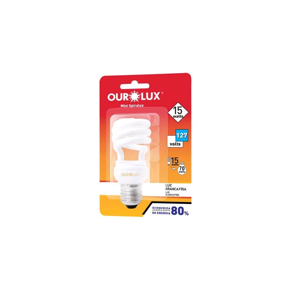 Lâmpada Compacta Espiral Mini 20W/220V 6400K Spiralux OUROLUX