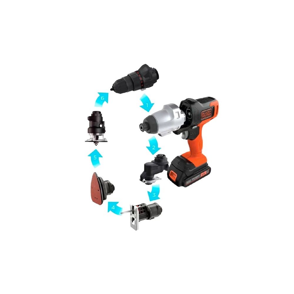 Jogo Ferramenta 6 Cabeçotes Intercambiáveis - Black+Decker