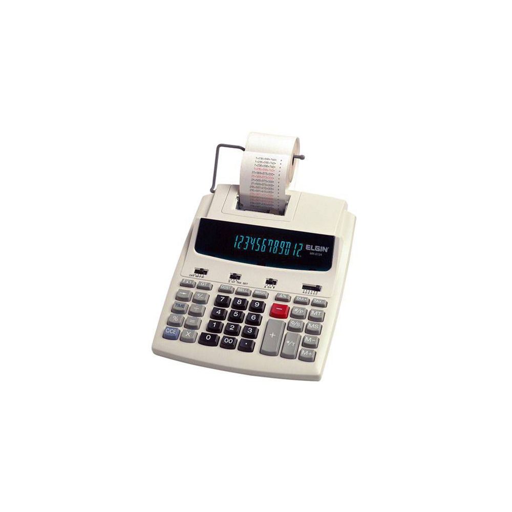Calculadora de Impressão c/ Bobina, 12 Dígitos, Visor, MR-6124 - Elgin 